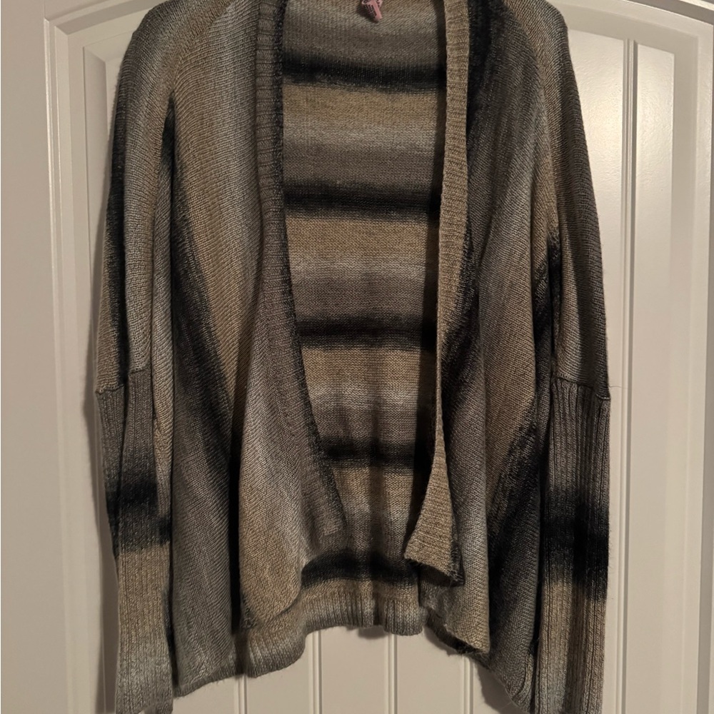 Striped Open-Front Cardigan